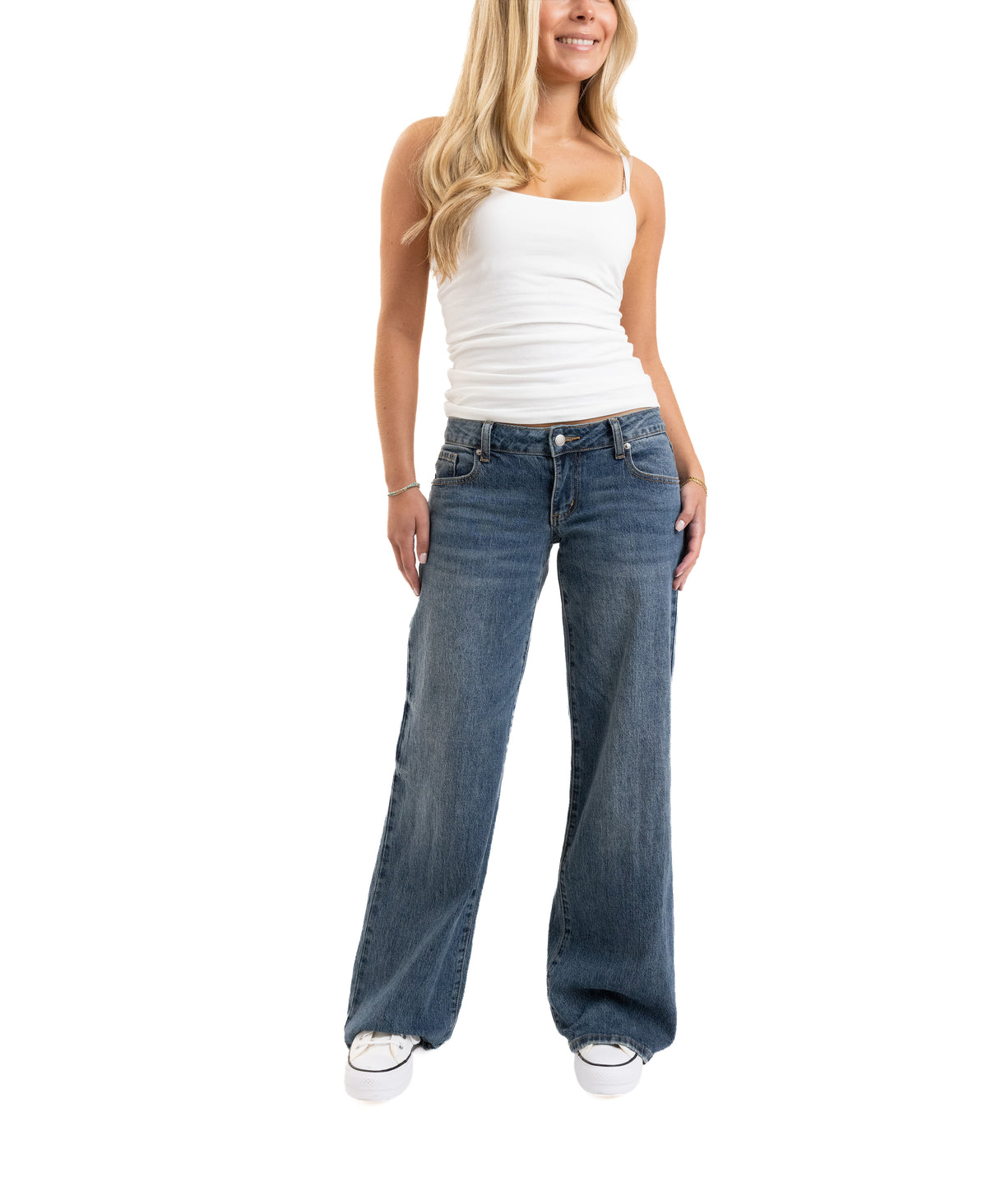Em + Cass Low Rise Ultra Wide Leg Jean - Dark Tint Wash