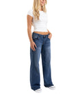 Em + Cass Low Rise Ultra Wide Leg Jean - Medium Blue Wash